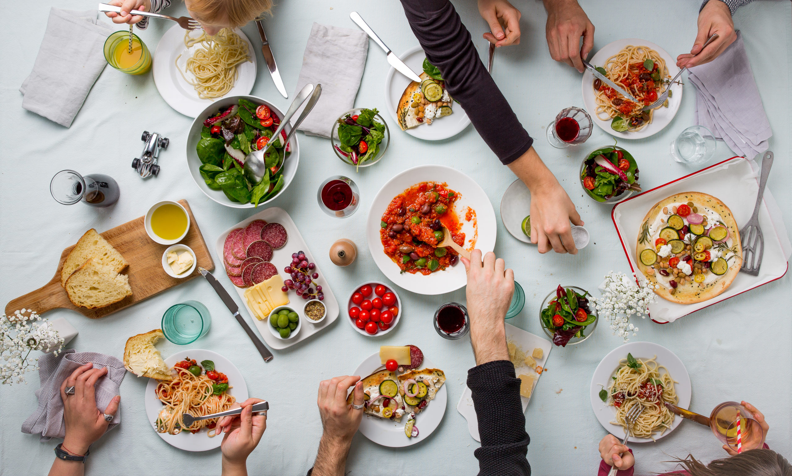 Group Meal - Birds eye view