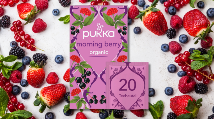 Organic tea brand Pukka adds Morning Berry tea to energy range