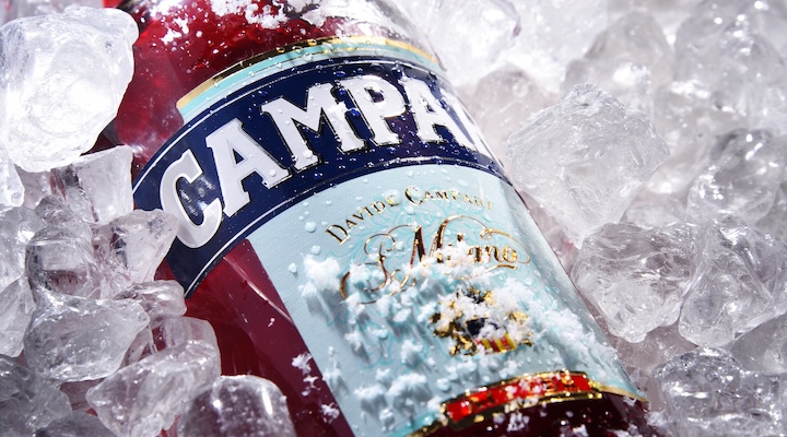 Bottle of Campari, invented in 1860 by Gaspare Campari in Novara, Italy.