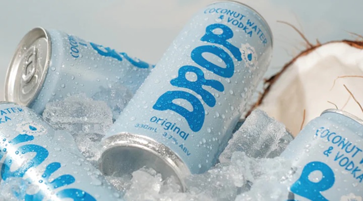 drop coconut water and vodka
