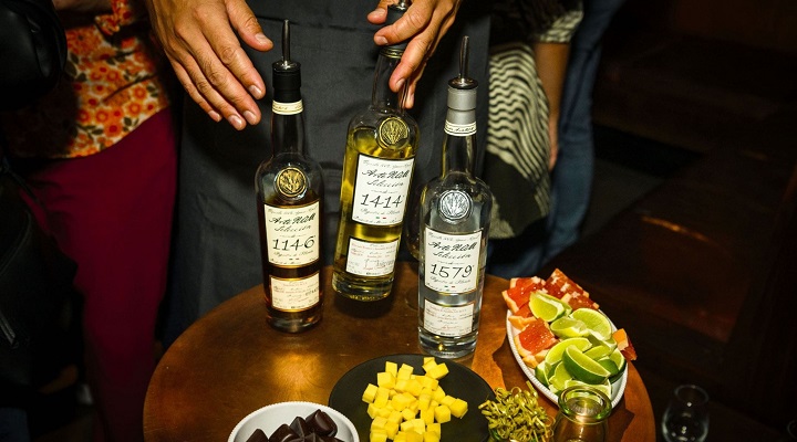 spirits bottles served at a bar