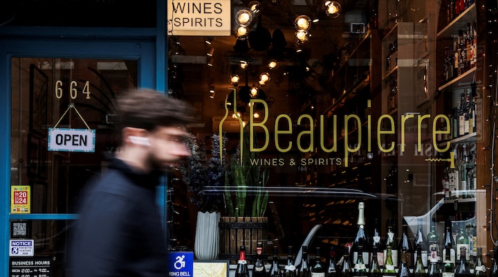 Bottles of wine being displayed