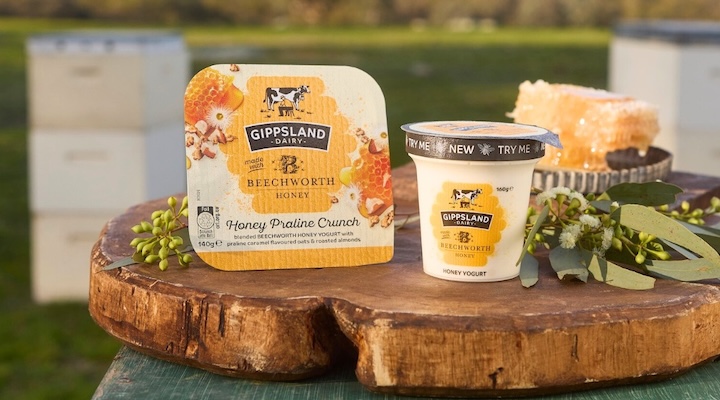 Gippsland Dairy x Beechworth Honey yoghurt range