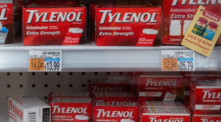 Tylenol is displayed for sale at a pharmacy