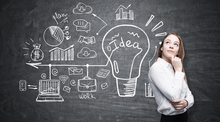 Woman contemplating new business ideas