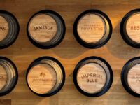 Pernod Ricard's brand names are seen inside its India office in Gurugram, India